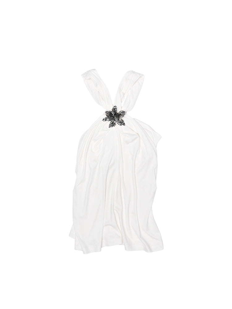 High-Elastic V-Neck Knotted Acetate Camisole - CHINASQUAD