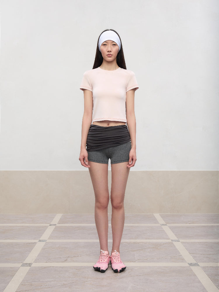 Regular-Shoulder Round Neck Short-Sleeve T-Shirt