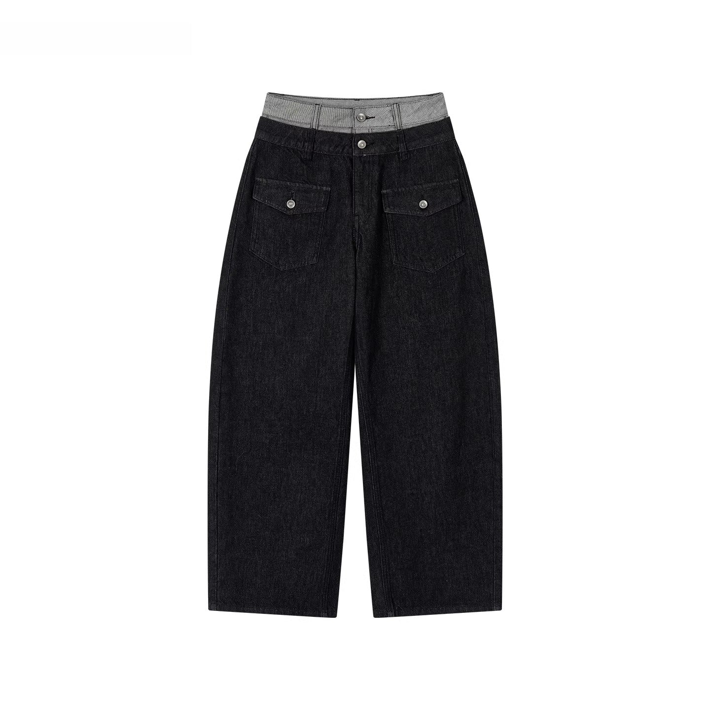 Double-Waist Vintage Wide-Leg Jeans