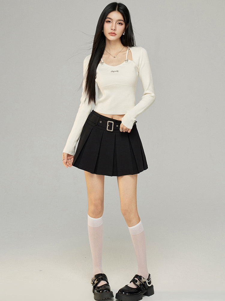 Black & White Butterfly Knot Knit Top - CHINASQUAD