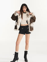 Black Herringbone Multi-Pocket Straight Shorts - CHINASQUAD