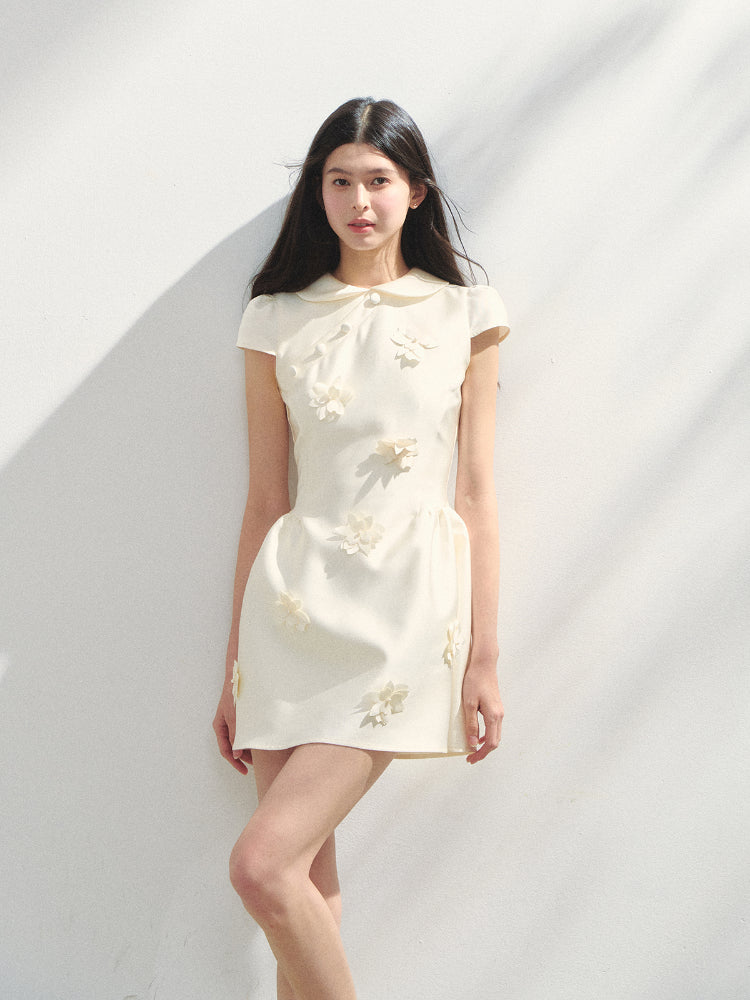 Doll-Collar Puffy Dress - CHINASQUAD