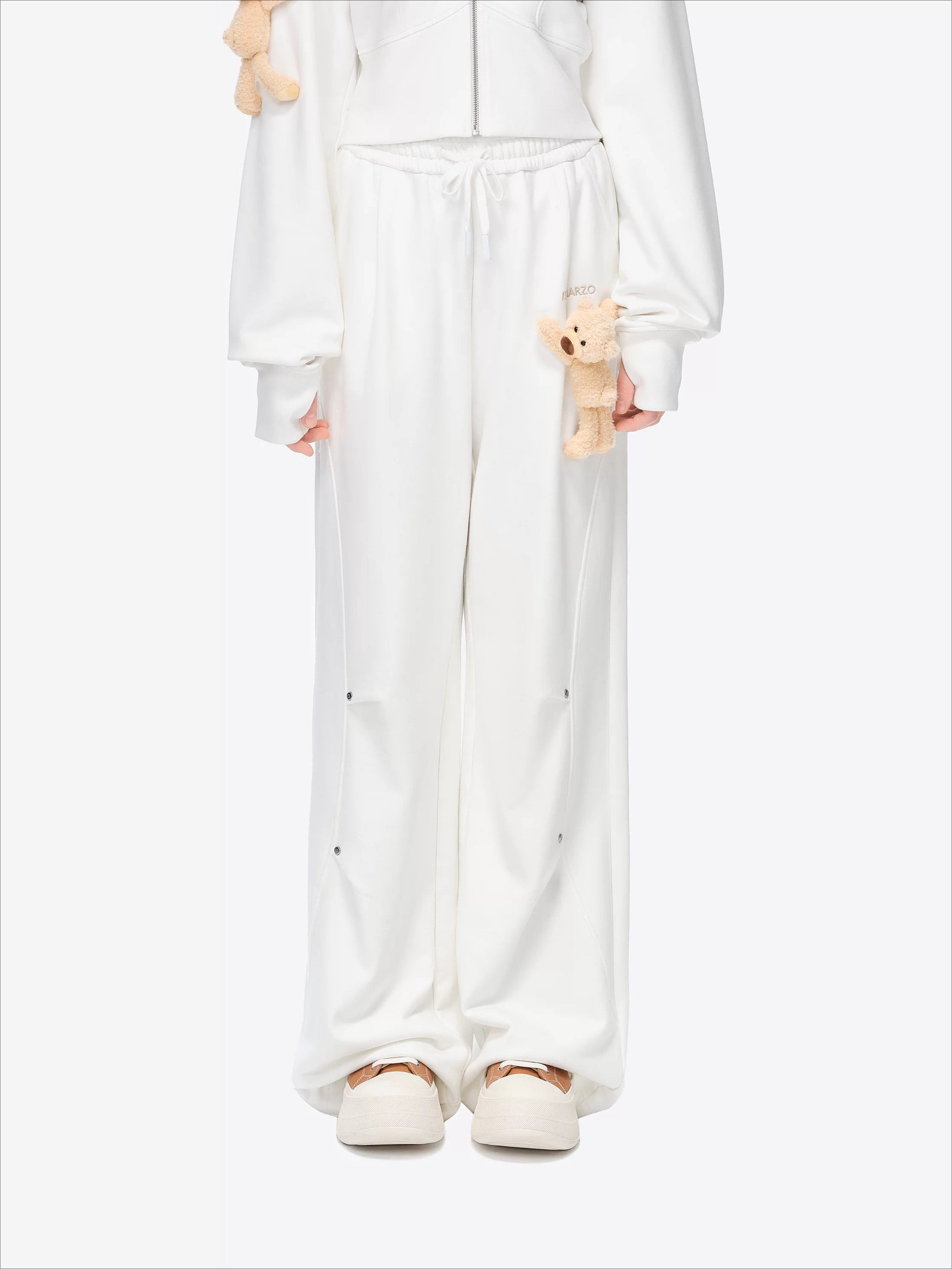 Panel-Structured Wide-Leg Lounge Pants