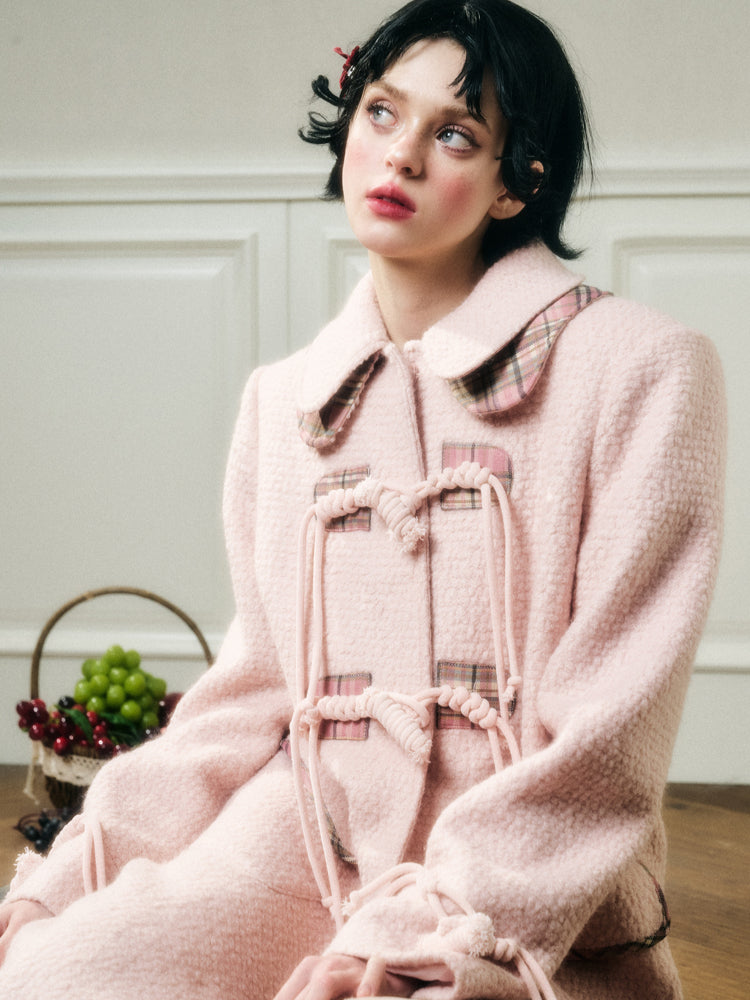 Plush Pink Wool Lamb Coat - CHINASQUAD