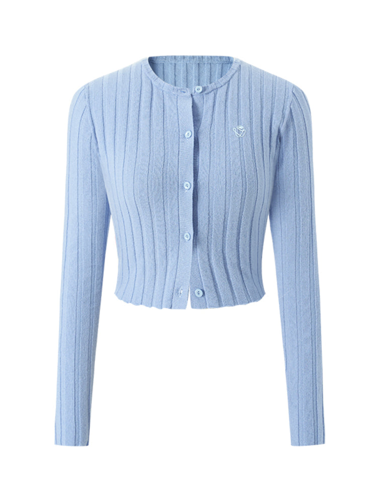 Cashmere Crew-neck Cardigan - CHINASQUAD