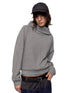 Grey Asymmetric Off-Shoulder Loose Sweatshirt - CHINASQUAD
