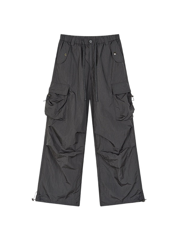 Mesh Pocket Cargo Wide-Leg Pants - CHINASQUAD