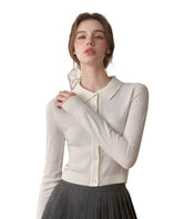 Silky Wool Cropped Cardigan - CHINASQUAD