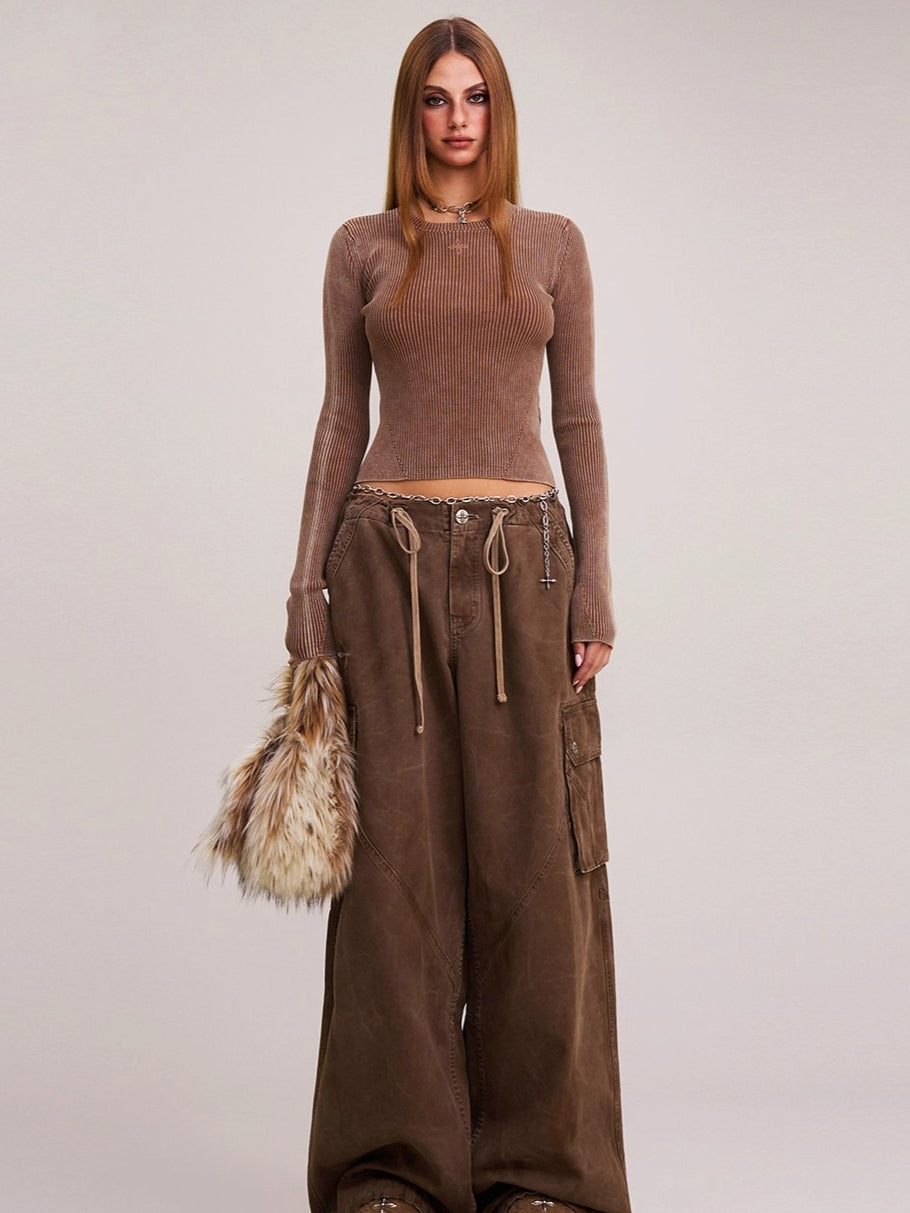 Wild Retro Long-Sleeve Knit Crewneck