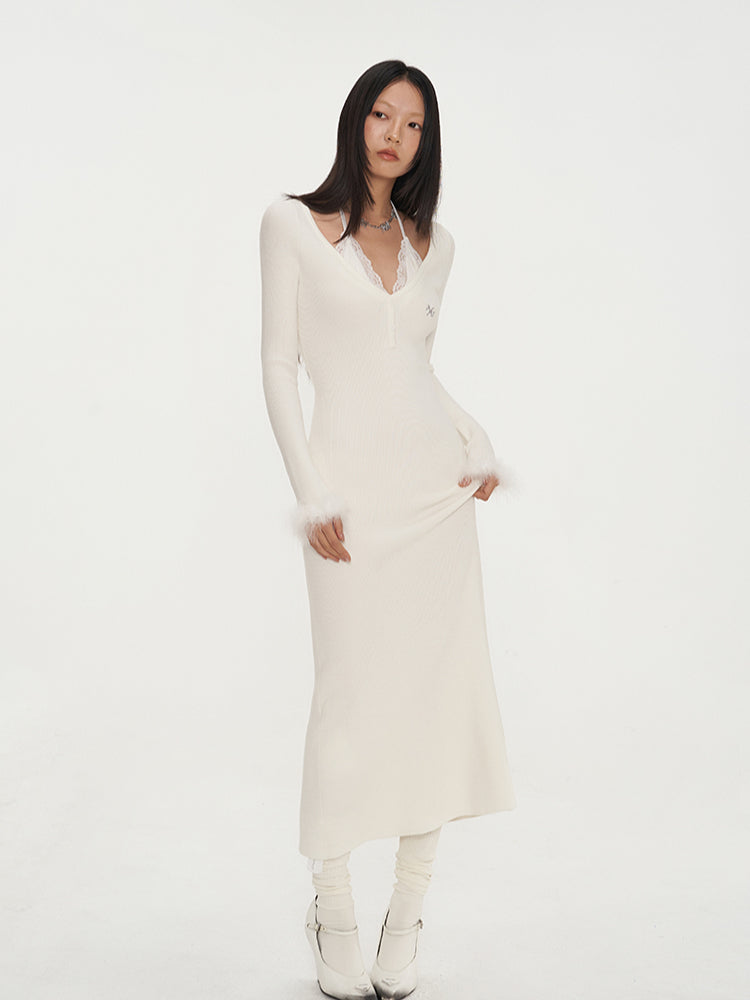 White & Black Mermaid Classic Dress - CHINASQUAD