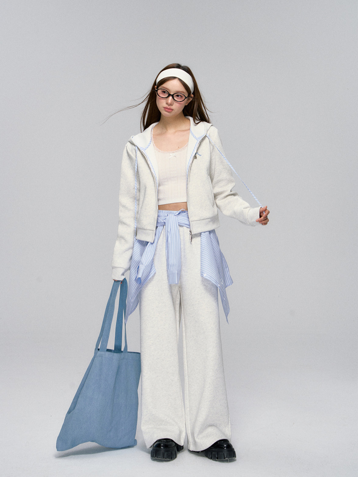 Blue Striped Cotton Shirt - CHINASQUAD