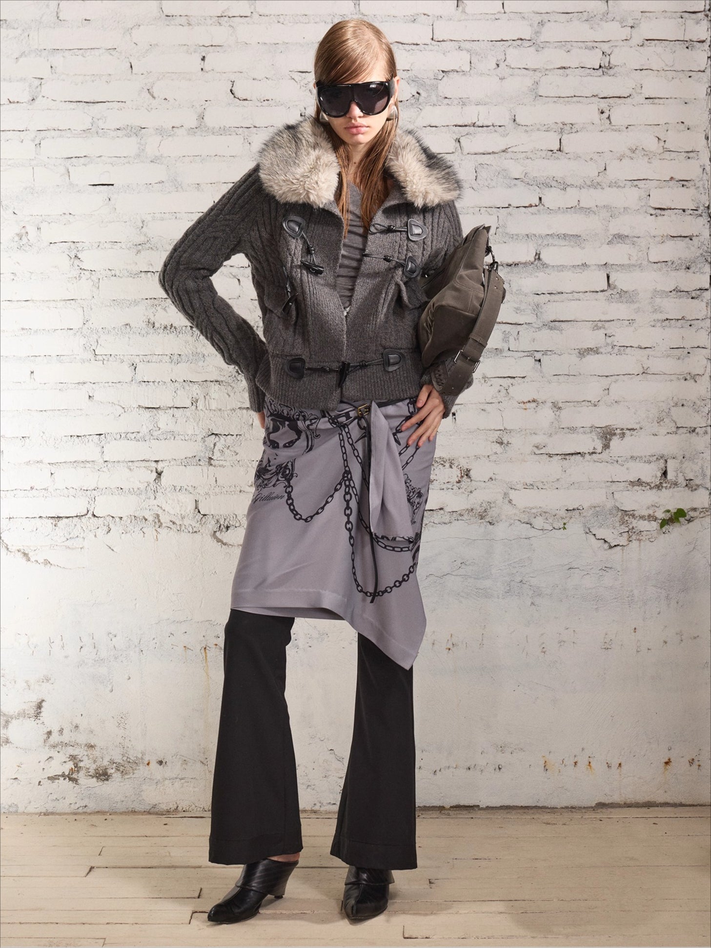 100% Wool Retro Cable-Knit Horn Button Jacket