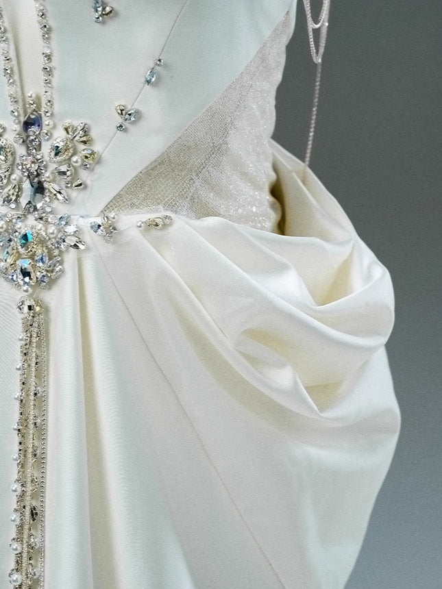 Precise Elegance Sculpted Satin Gown