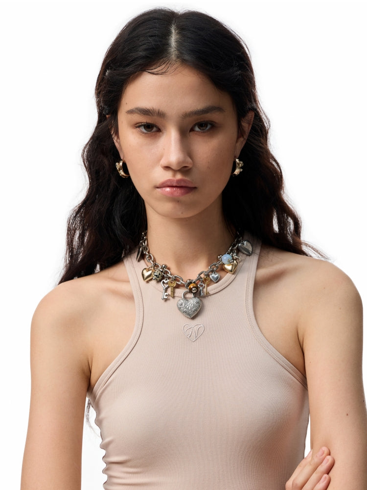 Basic Solid-Color Embroidered Slim-Fit Vest - CHINASQUAD