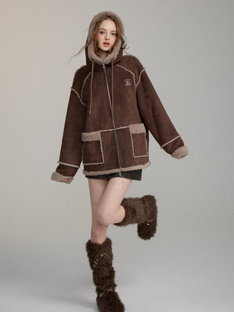 Thick Warm Faux Fur Hoodie Jacket - CHINASQUAD