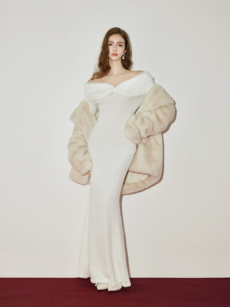 Eco-Friendly Faux Fox Fur Long Coat - CHINASQUAD