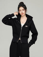 Black & White Zipper Casual Hoodie Set - CHINASQUAD