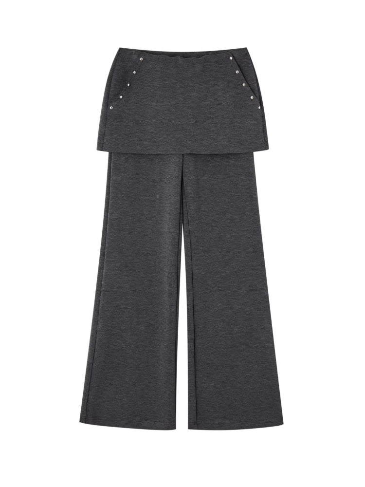 Lace Spliced Fake Two-Piece Knit Sweater