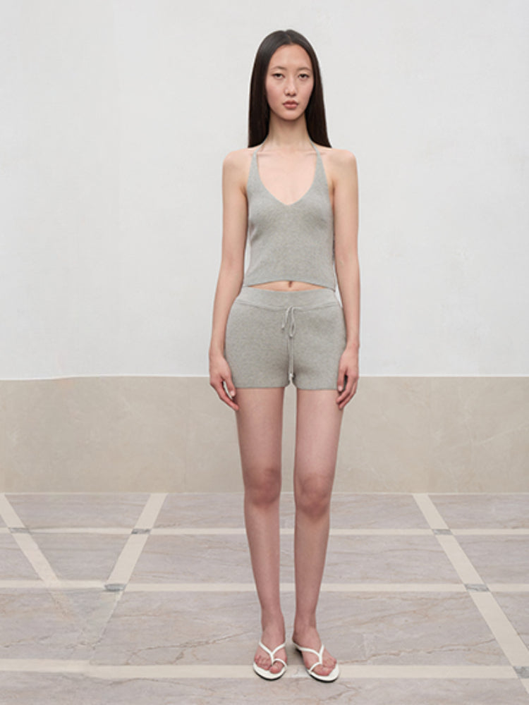 V-Neck Halter Layering Knit Vest - CHINASQUAD