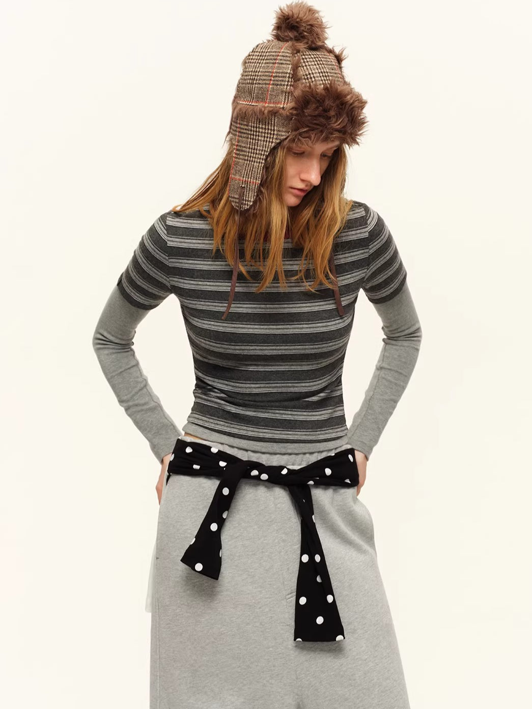 Contrast Layered-Effect Long Sleeve T-Shirt