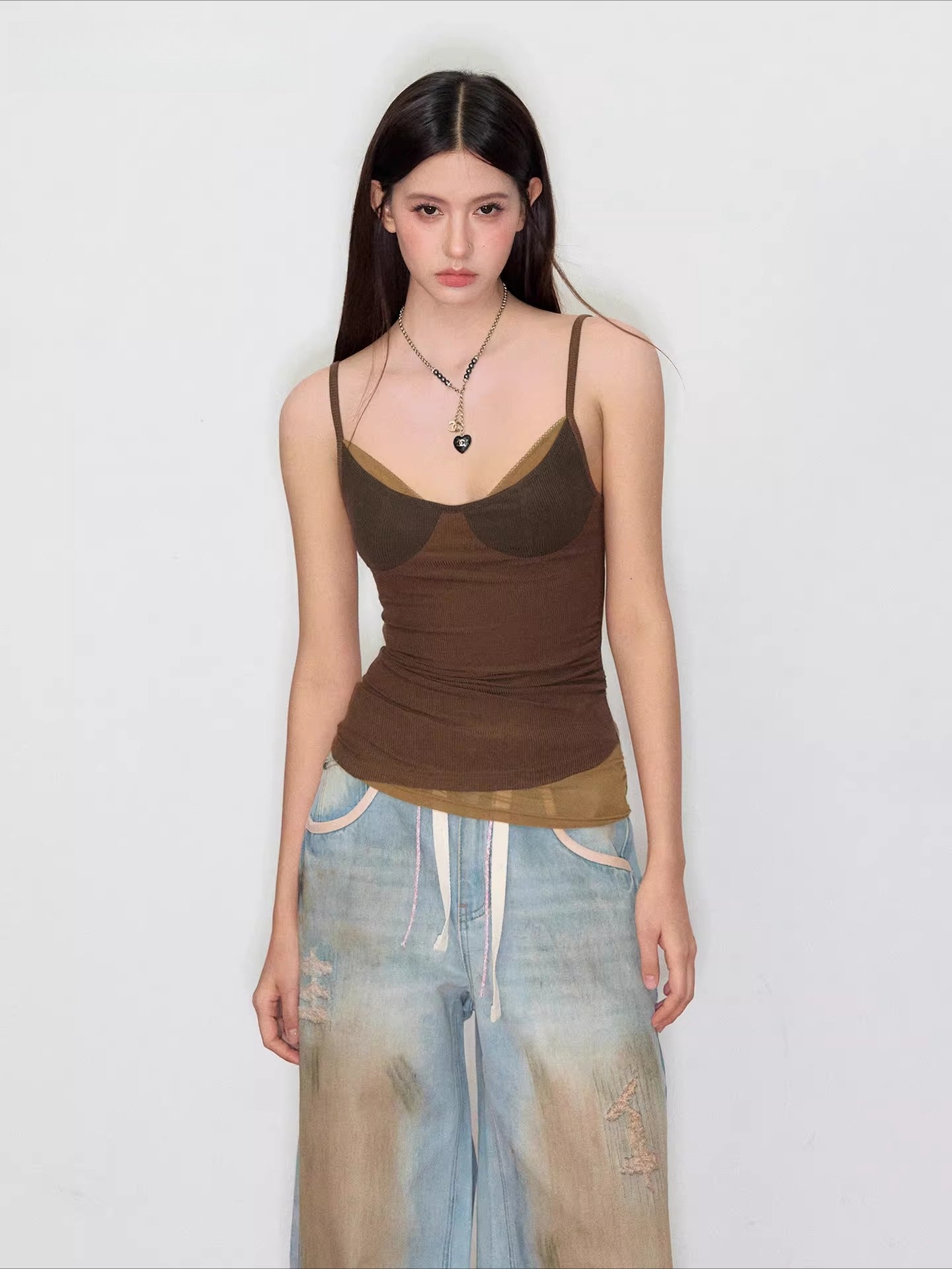 Colorblock Lyocell Knit Camisole