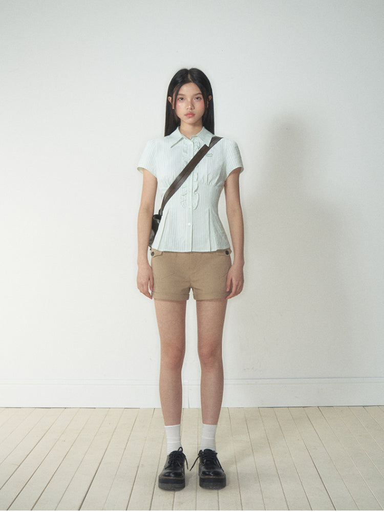 College - Style Slim Short - Sleeve Shirt - CHINASQUAD