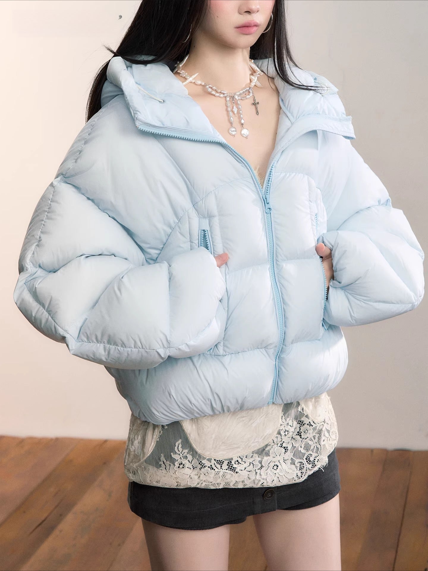 Pastel Cloud Puffer Down Jacket