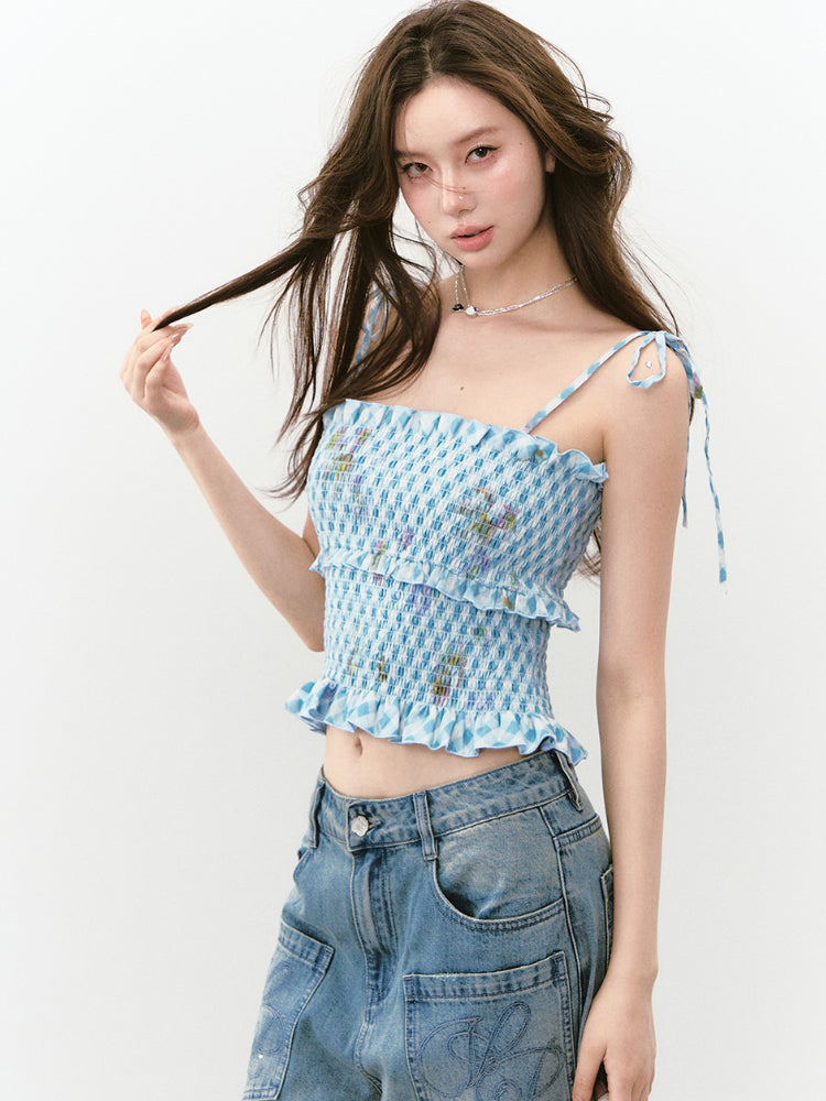 Ruffled Lace Cami Top - CHINASQUAD