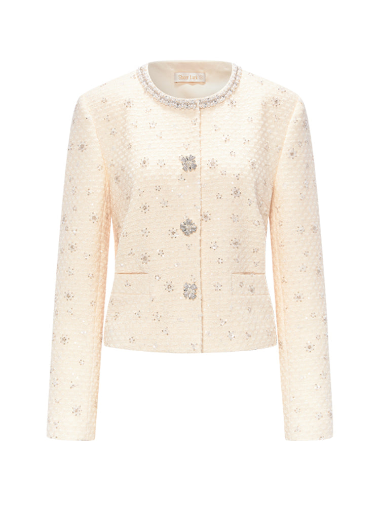 Jacket & Classic Pearl Tweed Skirt Set - CHINASQUAD