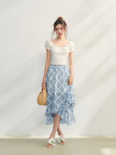 Irregular Ruffle  Top & Midi Skirt Set - CHINASQUAD