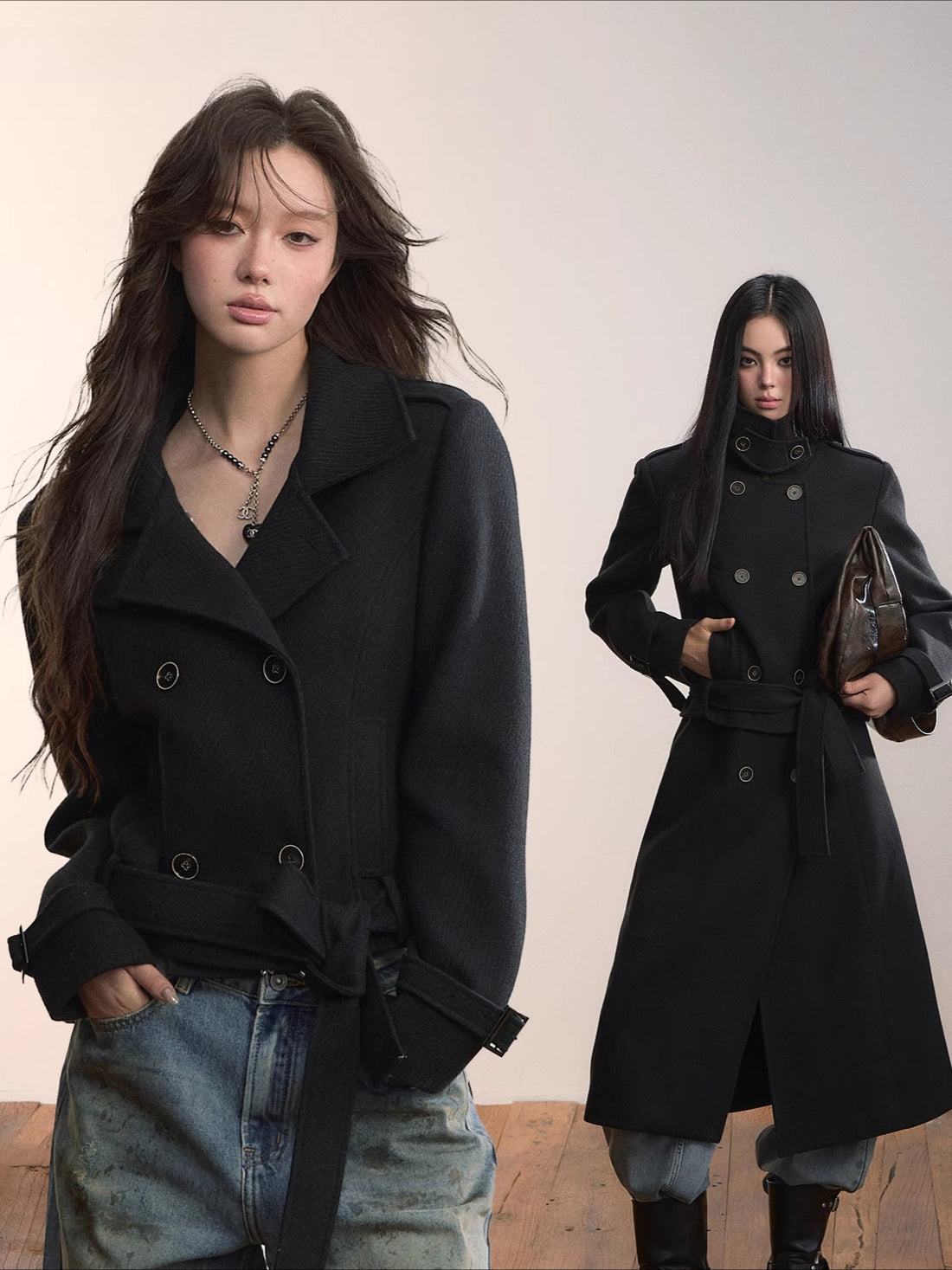 Convertible Wool-Blend Detachable Coat
