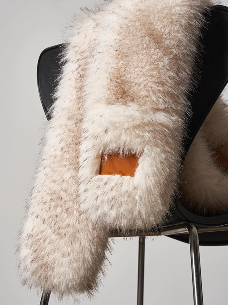 Polar Eco Fox Fur Hooded Scarf Hat
