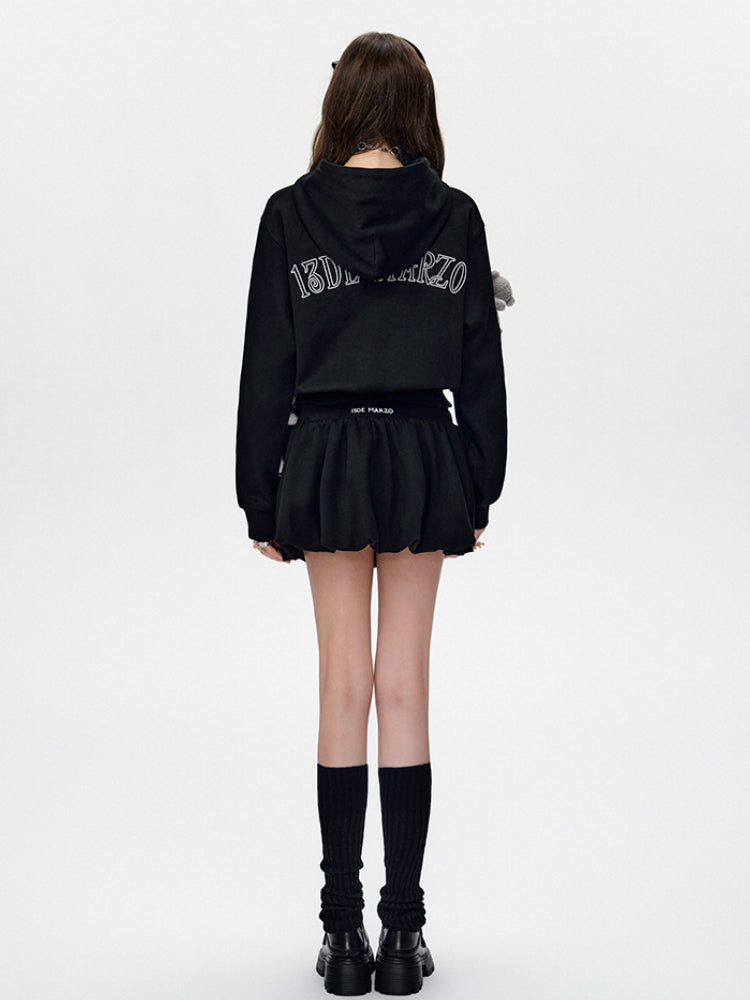 Embroidered Cropped Hoodie - CHINASQUAD