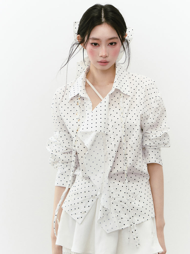 Waist-Cinched Layered Sunshade Short Shirt - CHINASQUAD