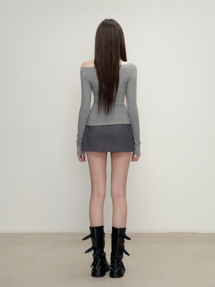 Lace-Panel Tencel T-shirt - CHINASQUAD