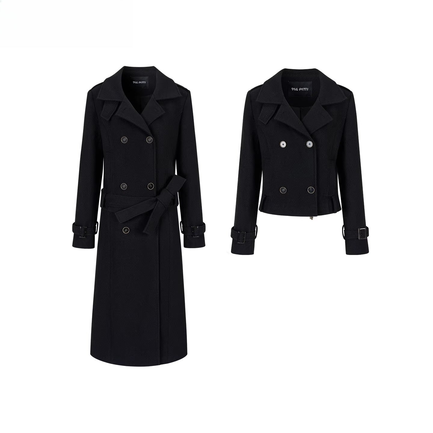 Convertible Wool-Blend Detachable Coat