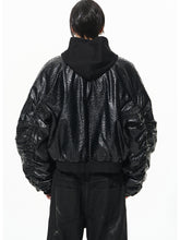 Two-Layer Hooded Sweatshirt Leather Jacket - CHINASQUAD