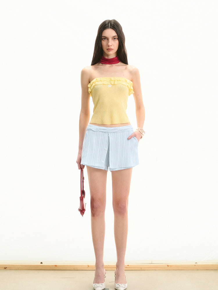 Ruffled Knit Modern Tank Top - CHINASQUAD