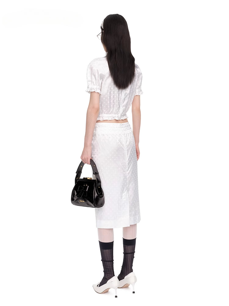 Polka Dot Satin Tie-up Top - CHINASQUAD