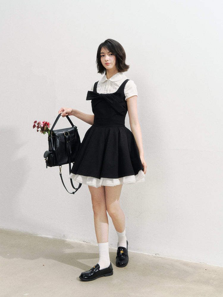 Black Retro Tiered Skirt - CHINASQUAD
