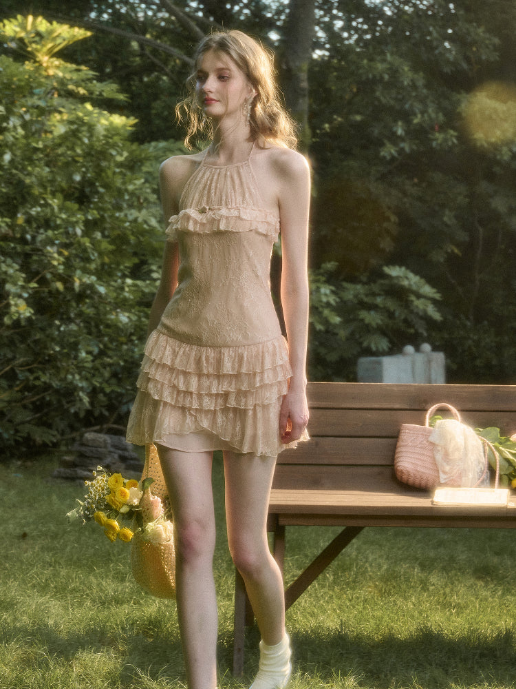 Pink Lace Slip Dress - CHINASQUAD