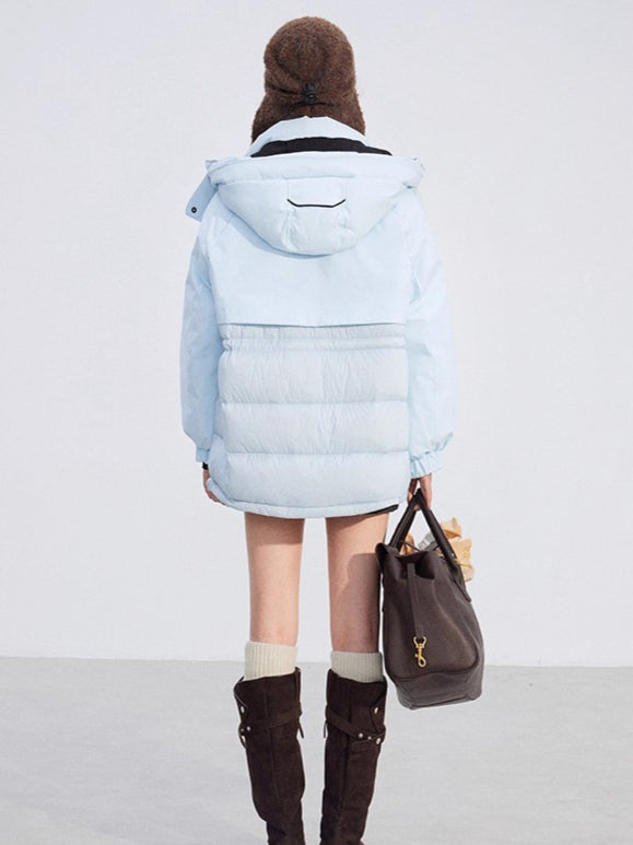 Colorblock Down Parka Jacket