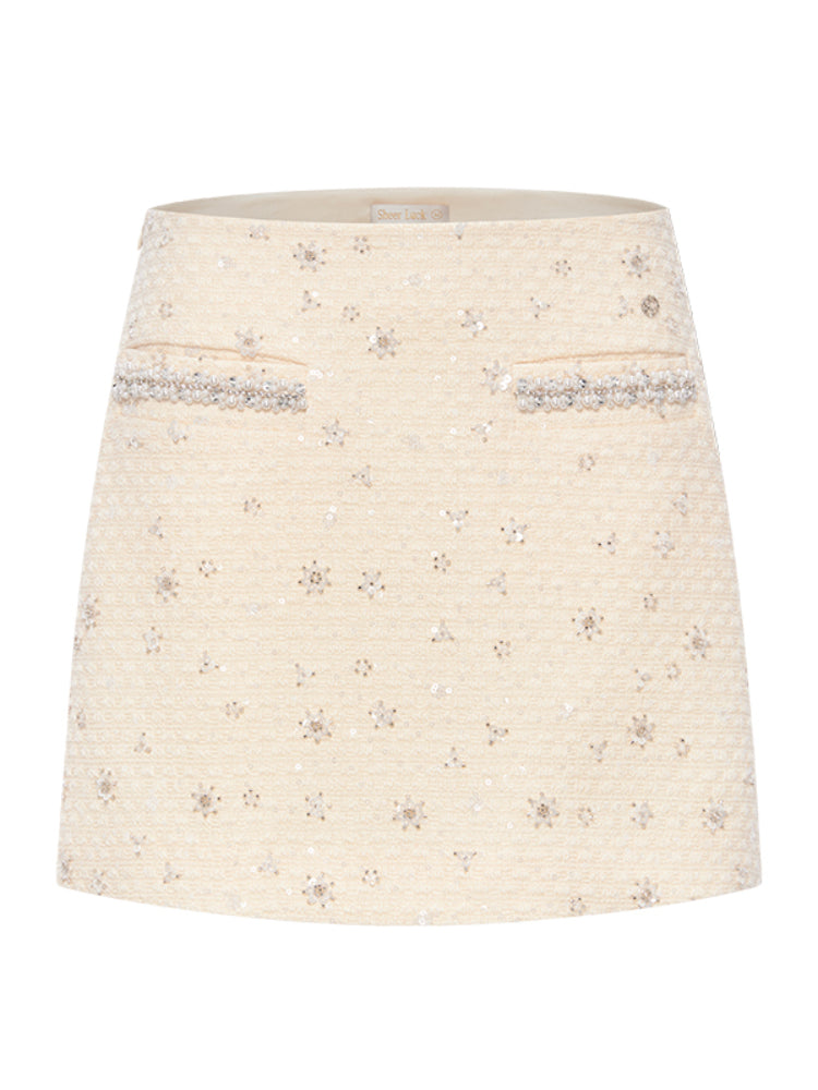 Jacket & Classic Pearl Tweed Skirt Set - CHINASQUAD