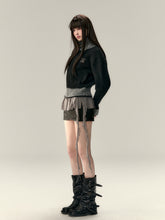 Color-Block High-Neck Knit Cardigan - CHINASQUAD