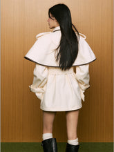 Tie-Front Oversized Cape Trench Coat - CHINASQUAD