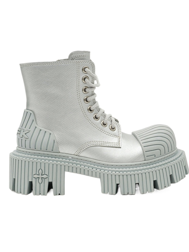 Black & Silver Ripple Motorcycle Boots - CHINASQUAD