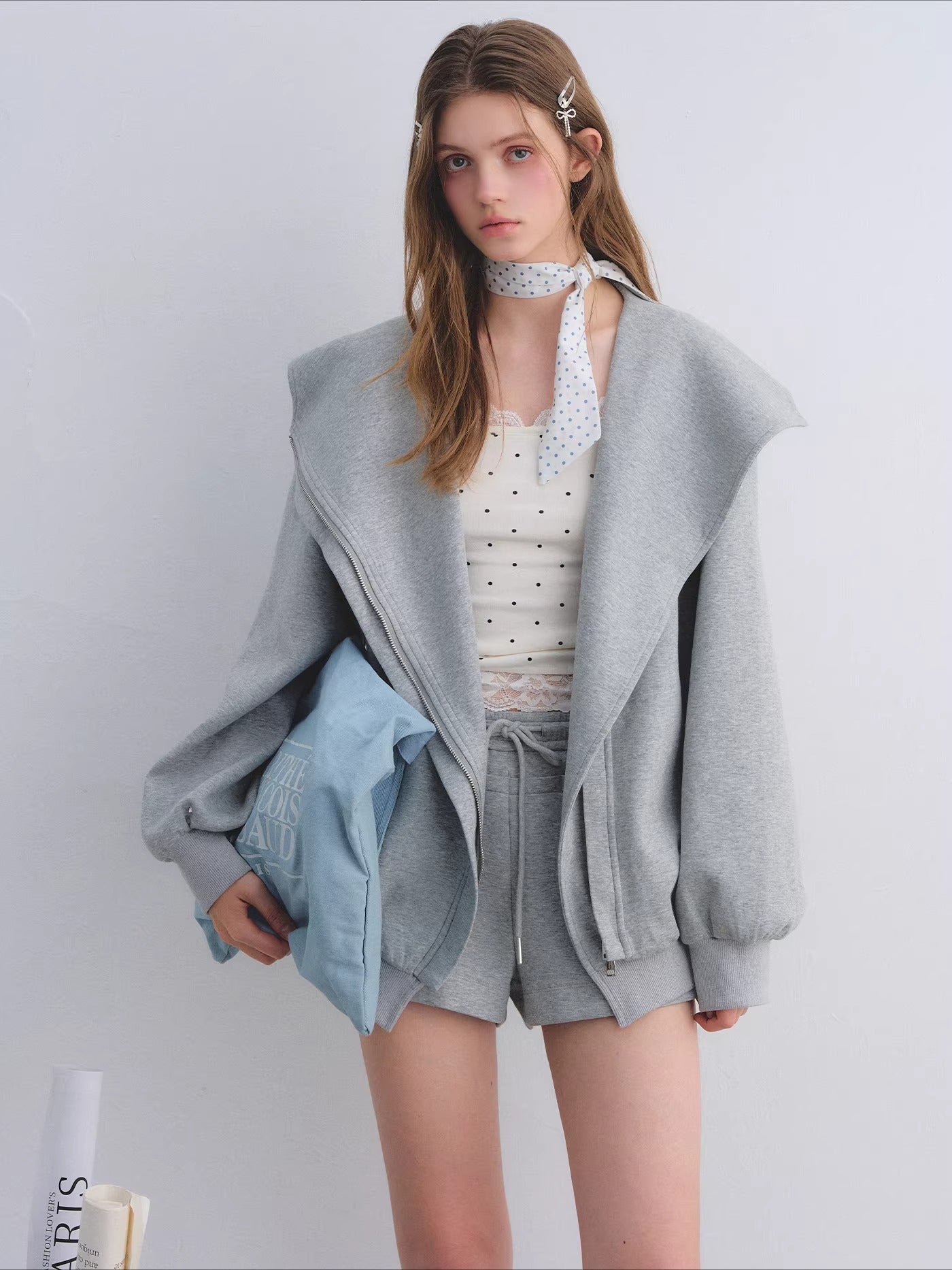 Hooded Zip-Up Sweatshirt & Flared Sweatpants Set