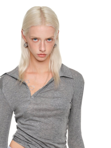 Asymmetrical Hook-Closure Polo Shirt - CHINASQUAD