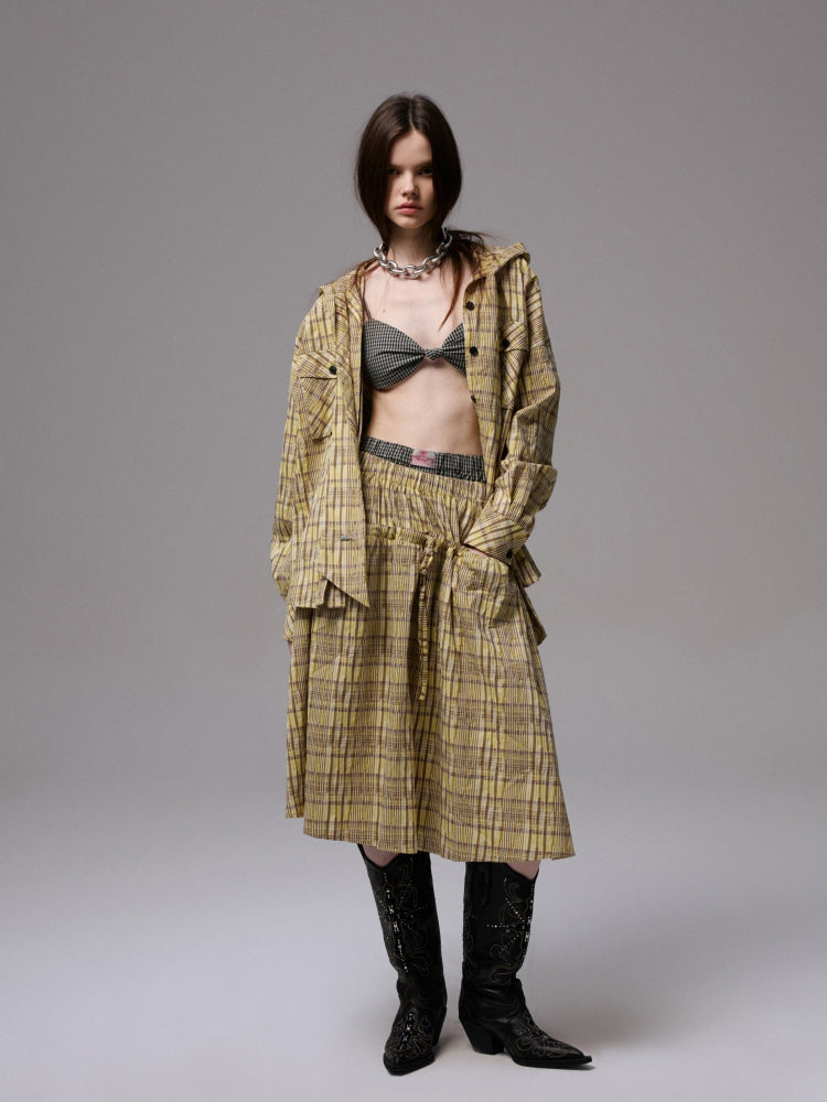 Plaid Hooded Shirt - CHINASQUAD