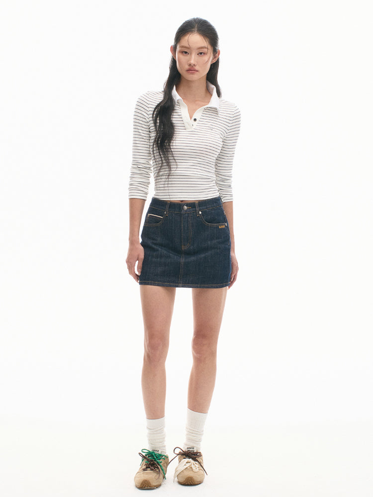 Classic Retro Mid-Waist Cotton Skirt - CHINASQUAD